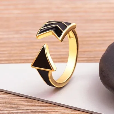 Delicate Aesthetic Enamel Open Rings For Women