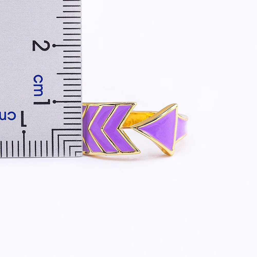 Delicate Aesthetic Enamel Open Rings For Women