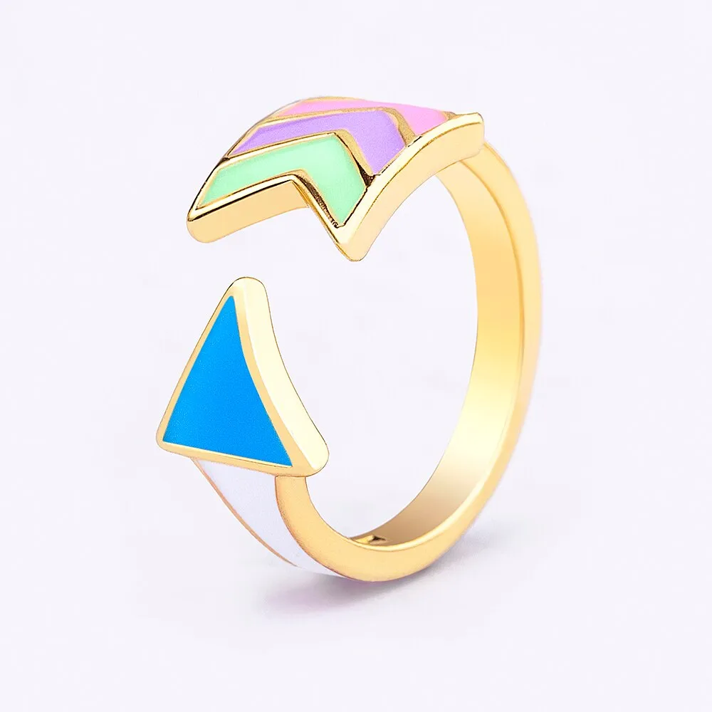 Delicate Aesthetic Enamel Open Rings For Women