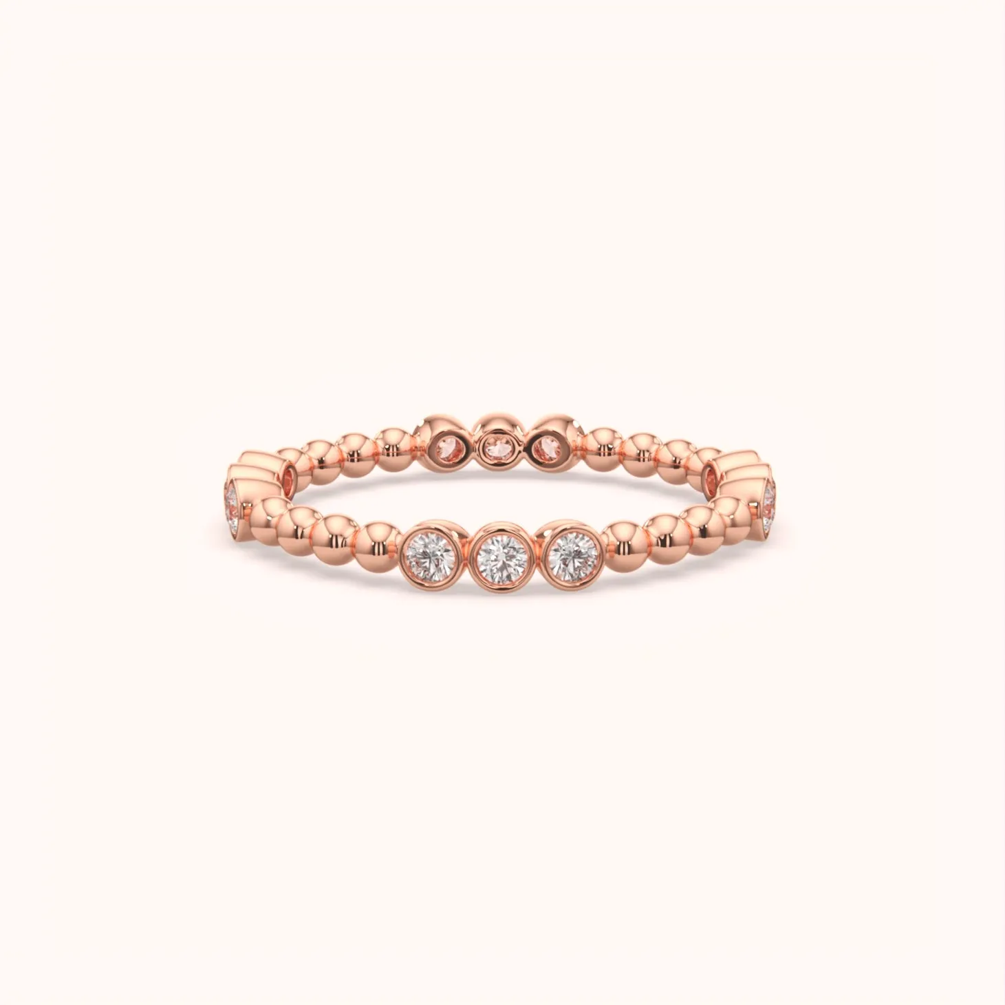 Delicate Beaded Diamond Ring
