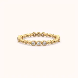 Delicate Beaded Diamond Ring