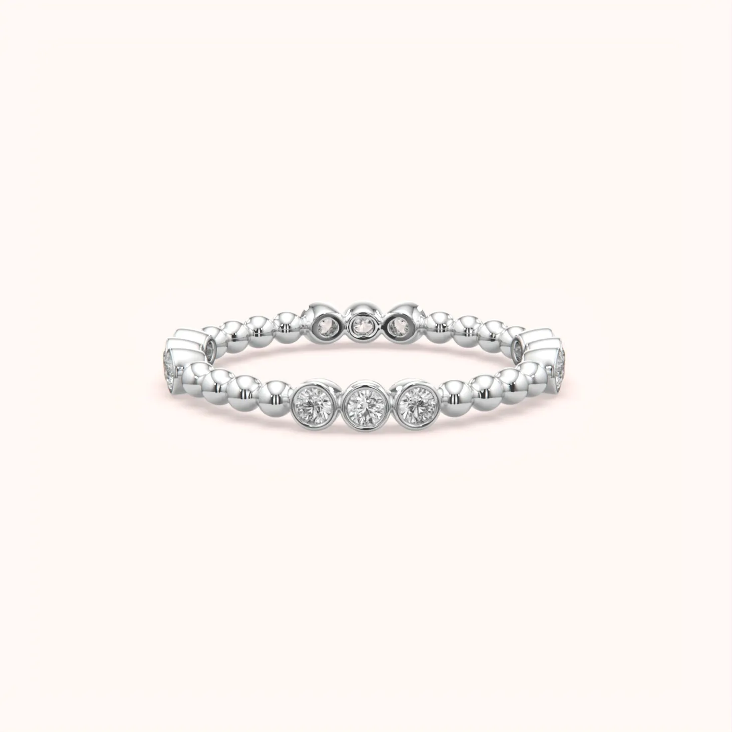 Delicate Beaded Diamond Ring