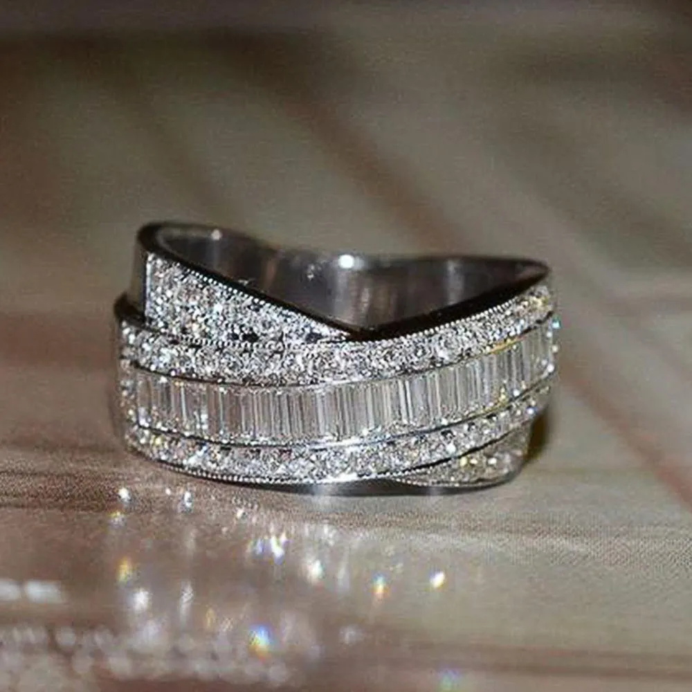 Delicate Cross Noble Micro Paved AAA CZ Trendy Ring