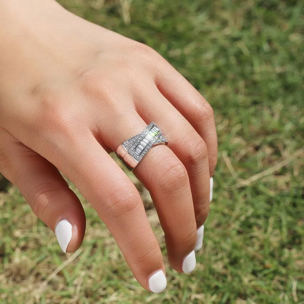 Delicate Cross Noble Micro Paved AAA CZ Trendy Ring
