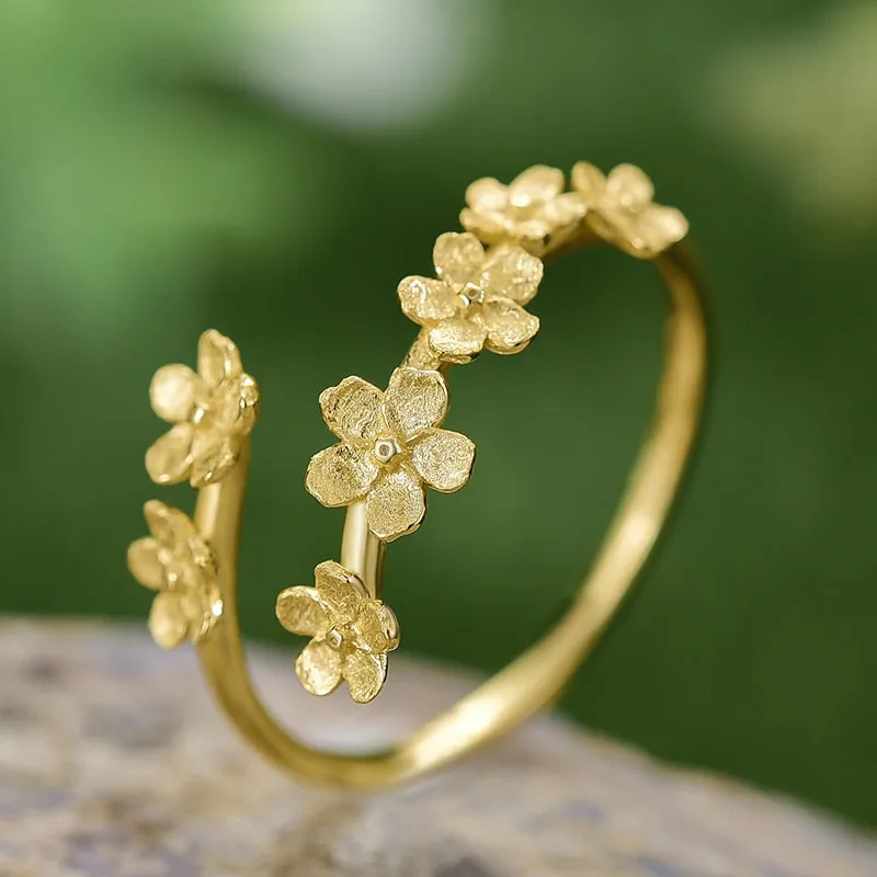 Delicate Forget-me-not Flower Adjustable Rings for Women