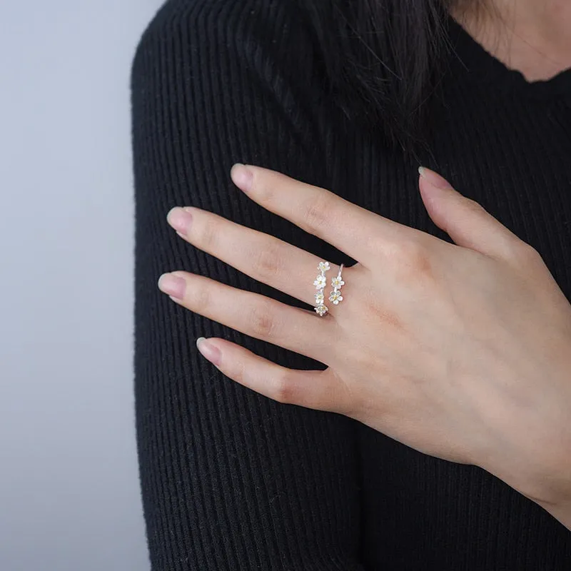 Delicate Forget-me-not Flower Adjustable Rings for Women