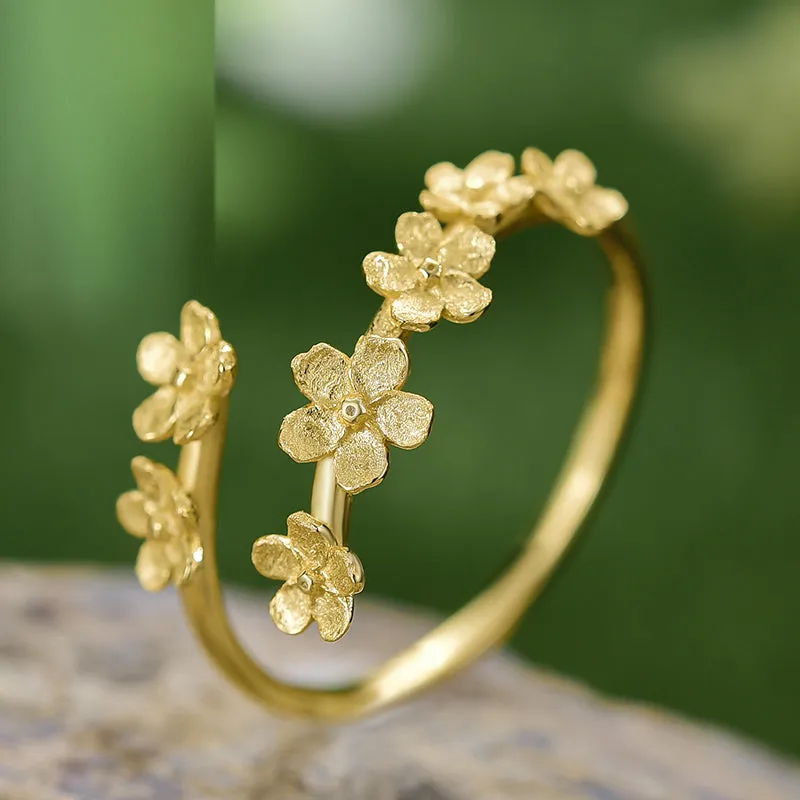 Delicate Forget-me-not Flower Adjustable Rings for Women
