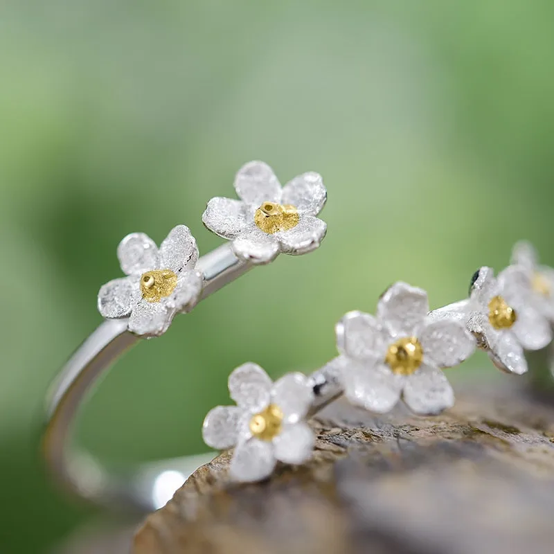 Delicate Forget-me-not Flower Adjustable Rings for Women