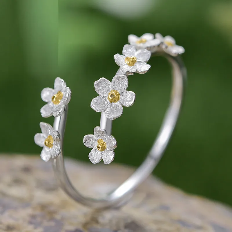 Delicate Forget-me-not Flower Adjustable Rings for Women