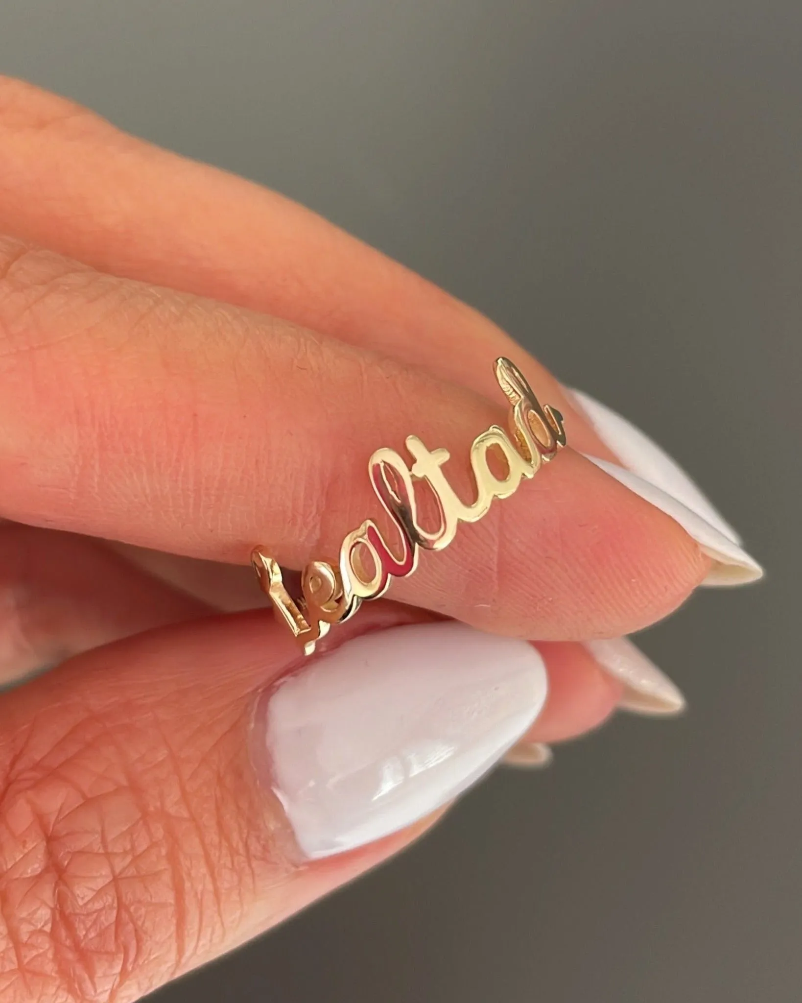 Delicate Gold Wire Name Ring