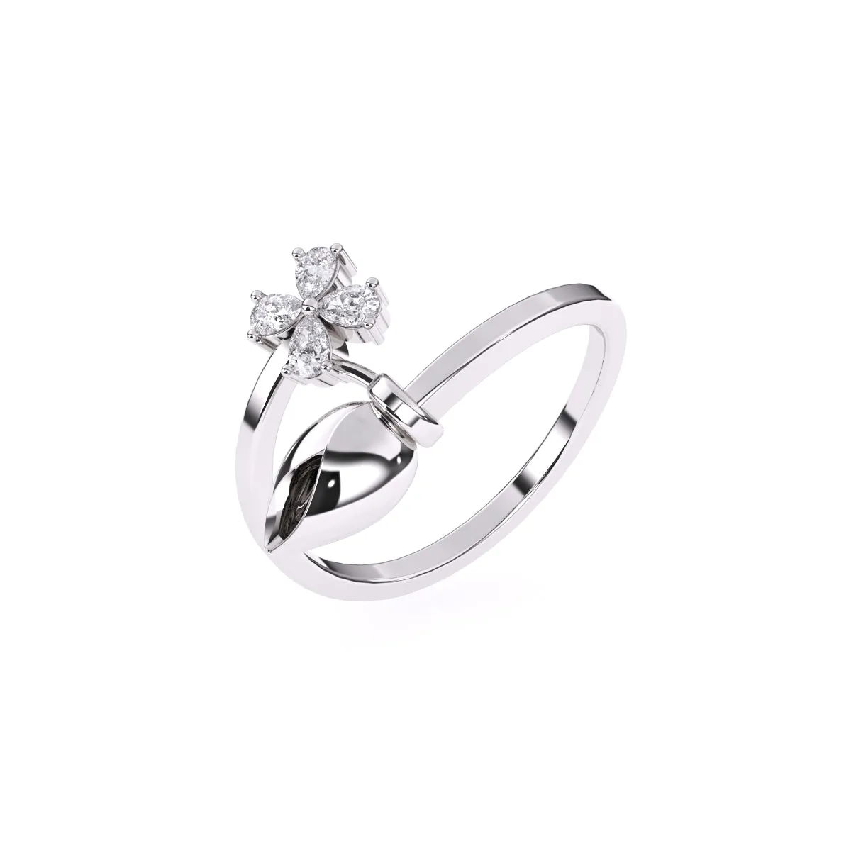 Delicate Pear Diamond Floret Open Band in Rose Gold