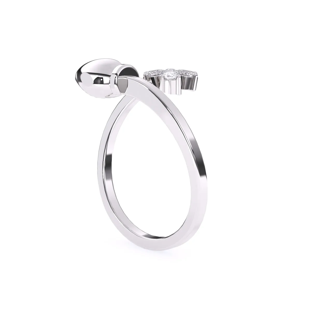 Delicate Pear Diamond Floret Open Band in Rose Gold