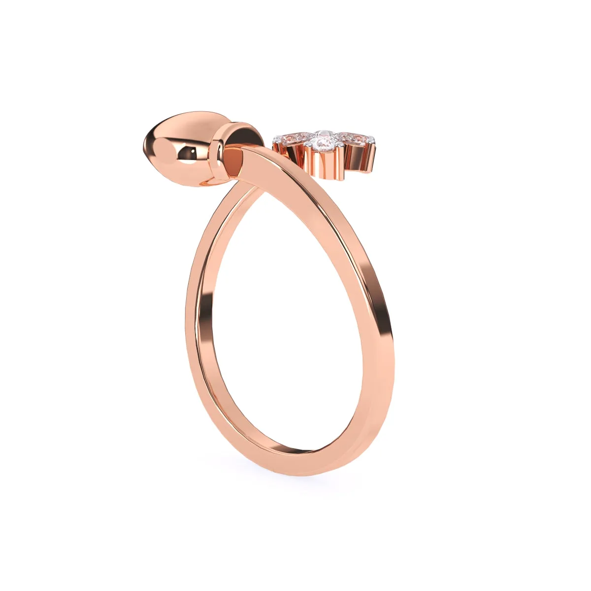Delicate Pear Diamond Floret Open Band in Rose Gold