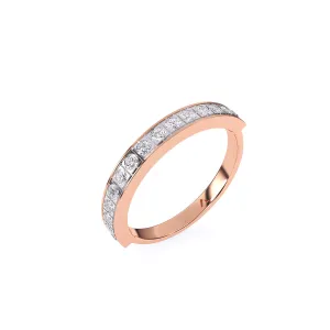 Delicate Two Tone Round Diamond Band For Her