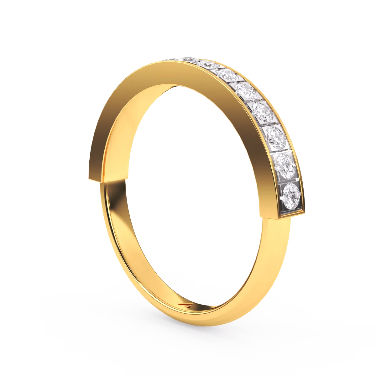 Delicate Two Tone Round Diamond Band For Her