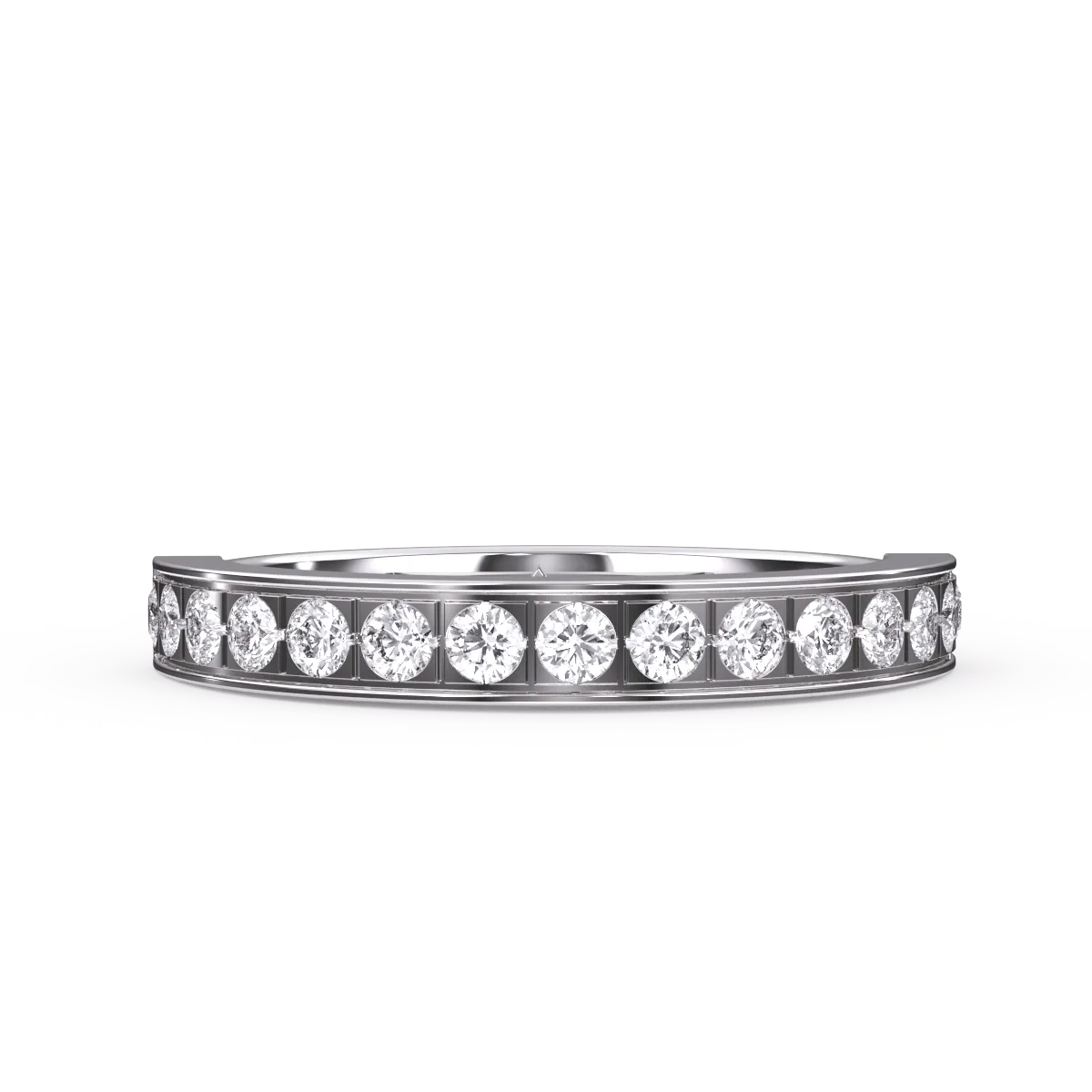 Delicate Two Tone Round Diamond Band For Her