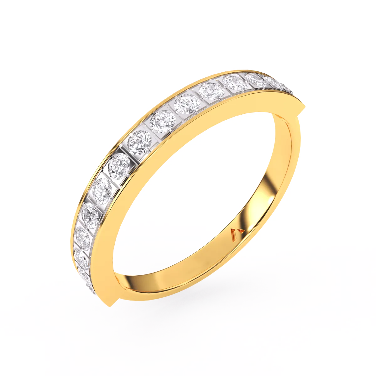 Delicate Two Tone Round Diamond Band For Her