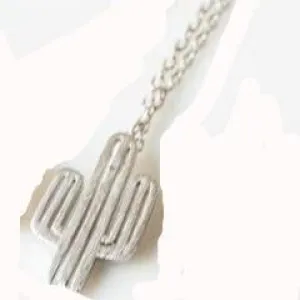 Desert Prickly Pear Cactus Pendant Necklace For Women