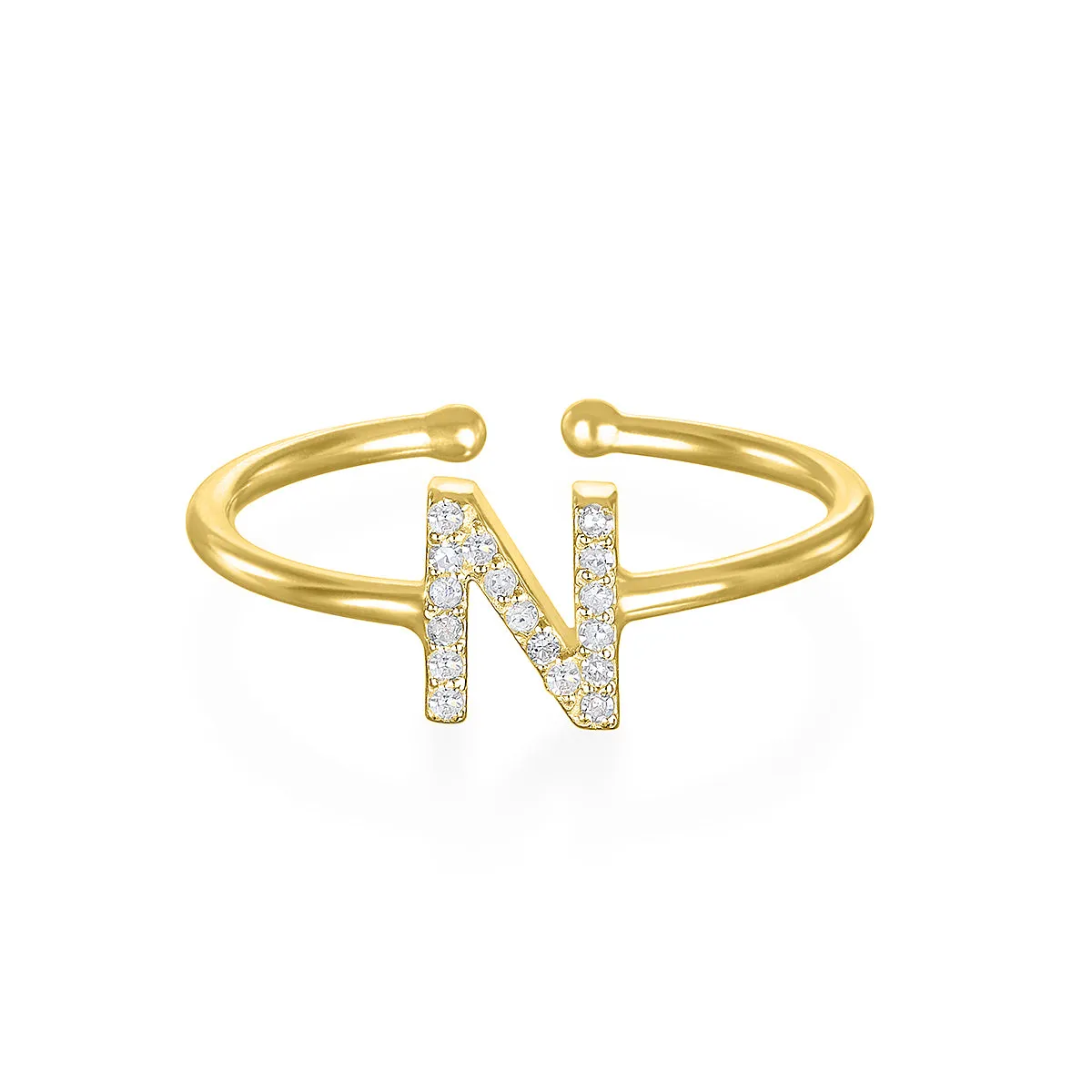 Diamond & Gold Initial Ring-All Letters