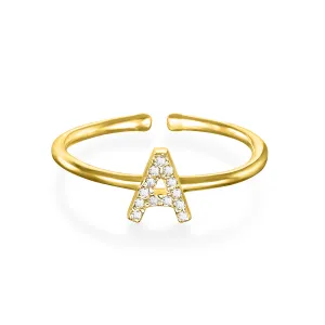Diamond & Gold Initial Ring-All Letters
