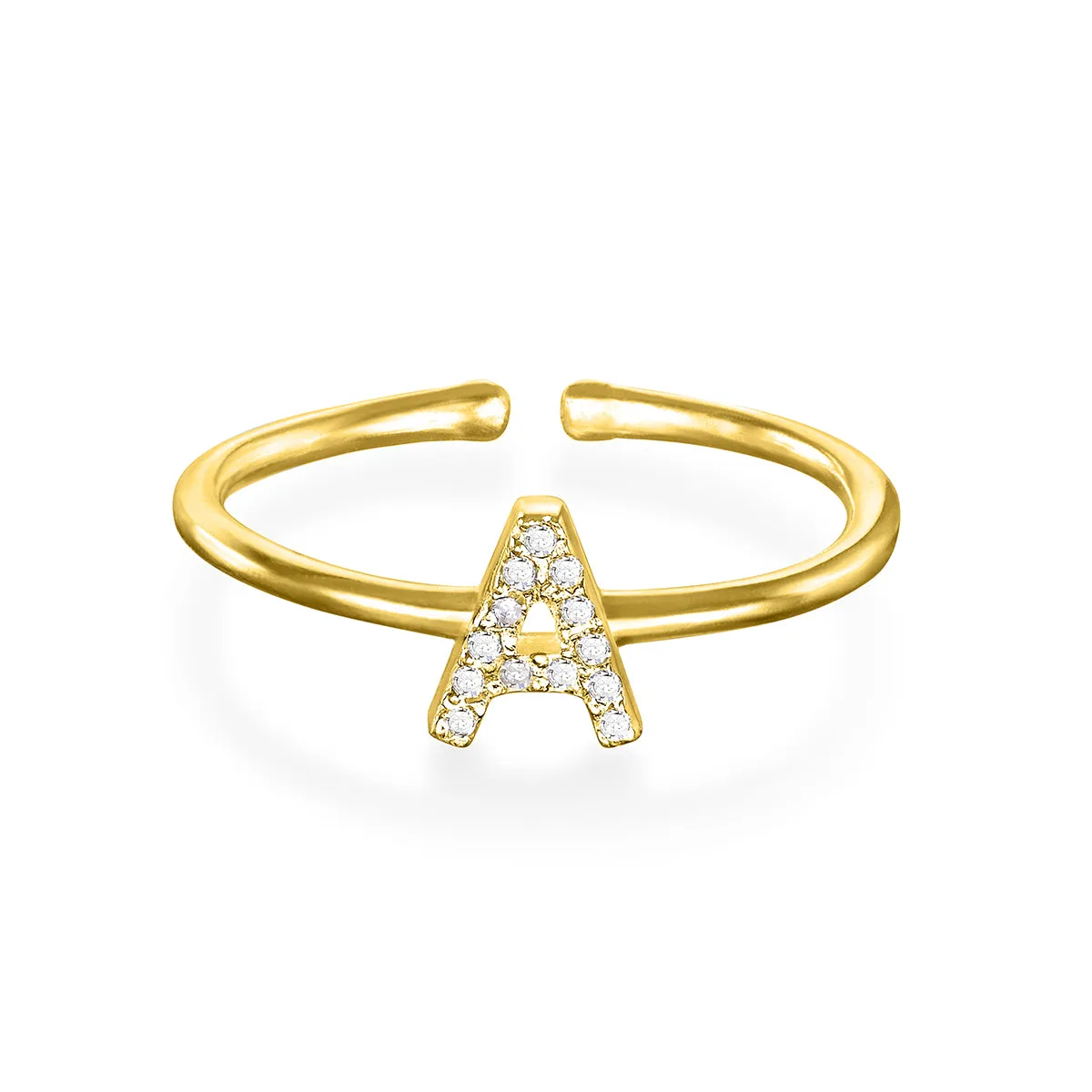 Diamond & Gold Initial Ring-All Letters