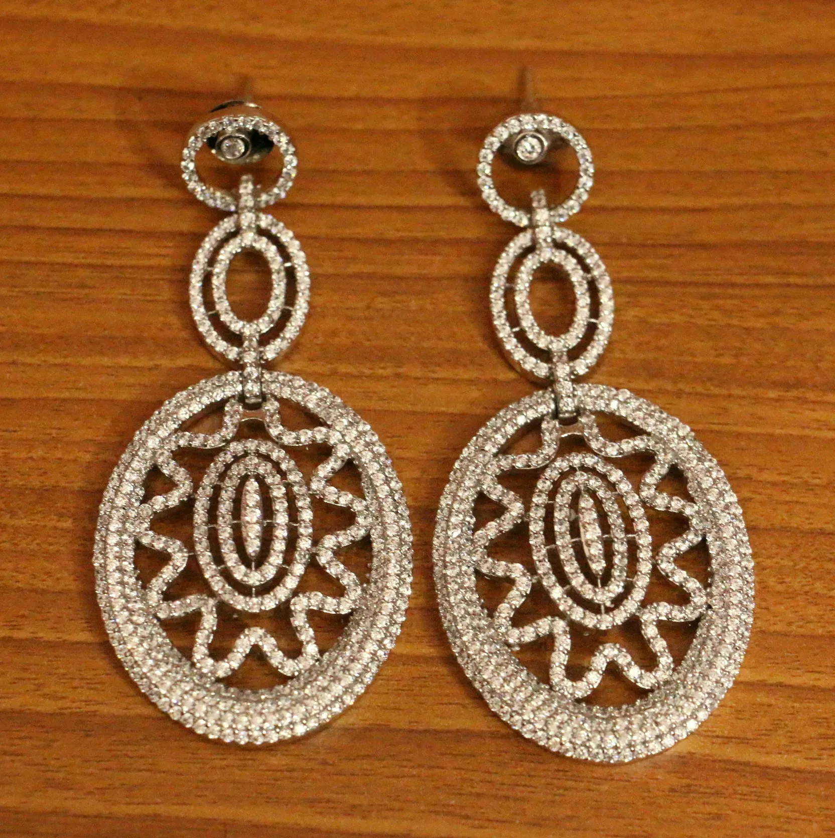 DIAMOND LOOK GOLD PLATED CZ DANGLERS