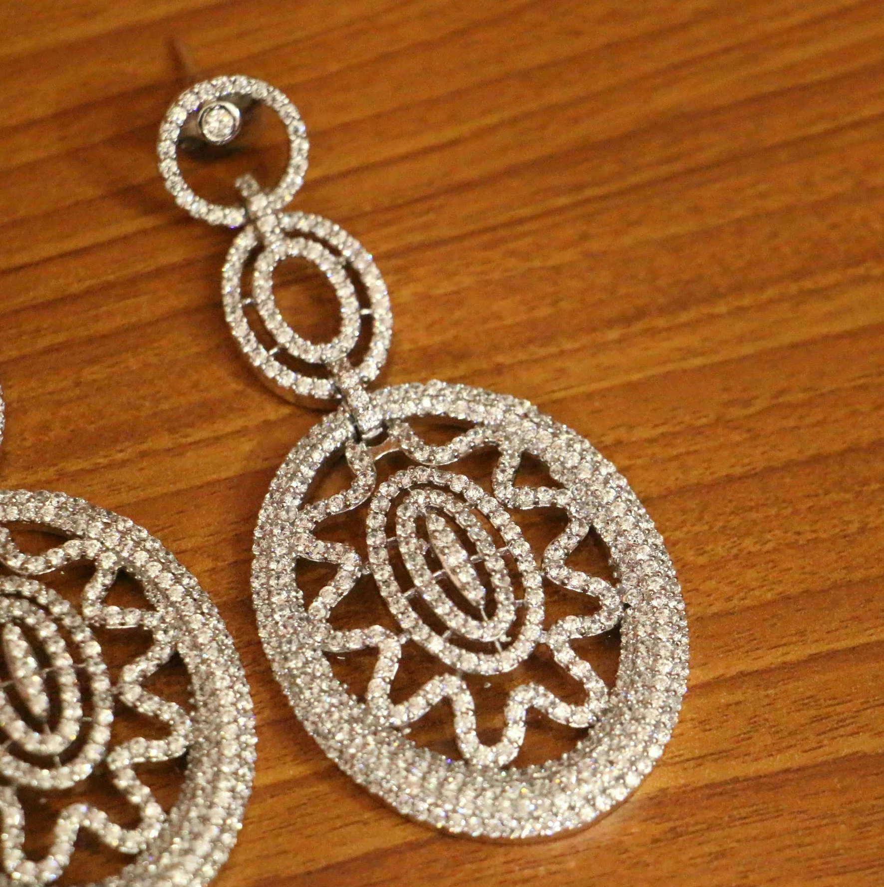 DIAMOND LOOK GOLD PLATED CZ DANGLERS