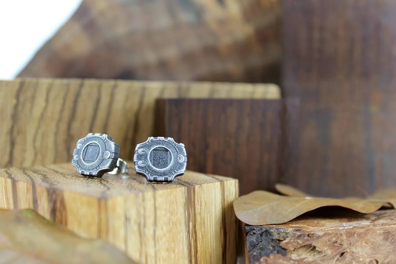 Digivice Stainless Steel Studded Earrings Pair - Digimon Adventure