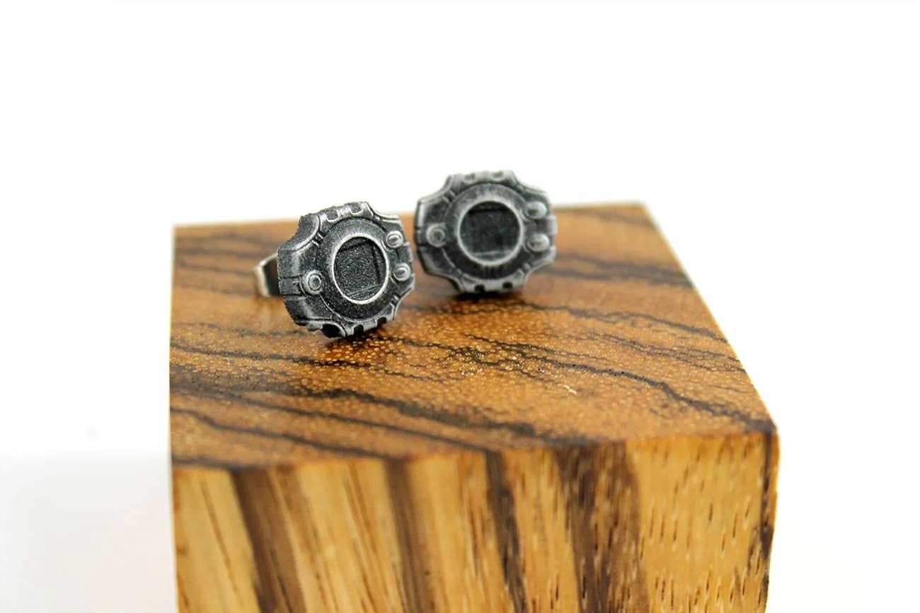 Digivice Stainless Steel Studded Earrings Pair - Digimon Adventure