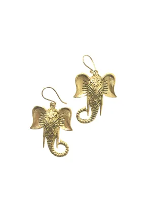 Divine Gold Elephant Ganesh Earrings