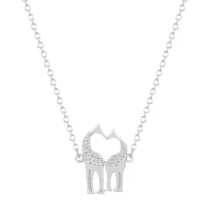 Double Giraffe Animal Pendant Necklace for Women