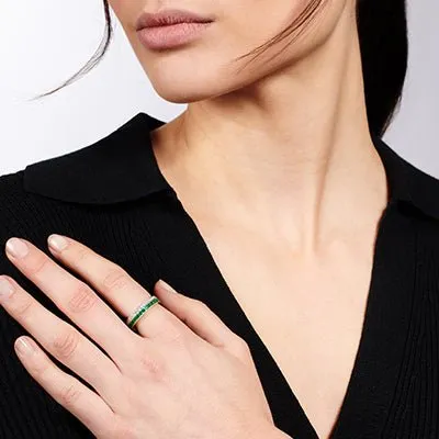 Double Row Ruby & Diamond Stackable Ring