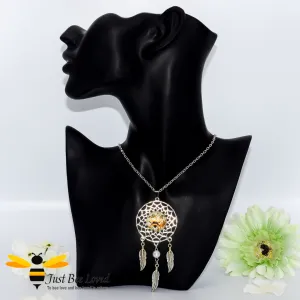 Dreamcatcher Bumblebee Pendant Necklace
