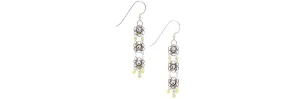 Earrings Triple Flowers - Silver Forest
