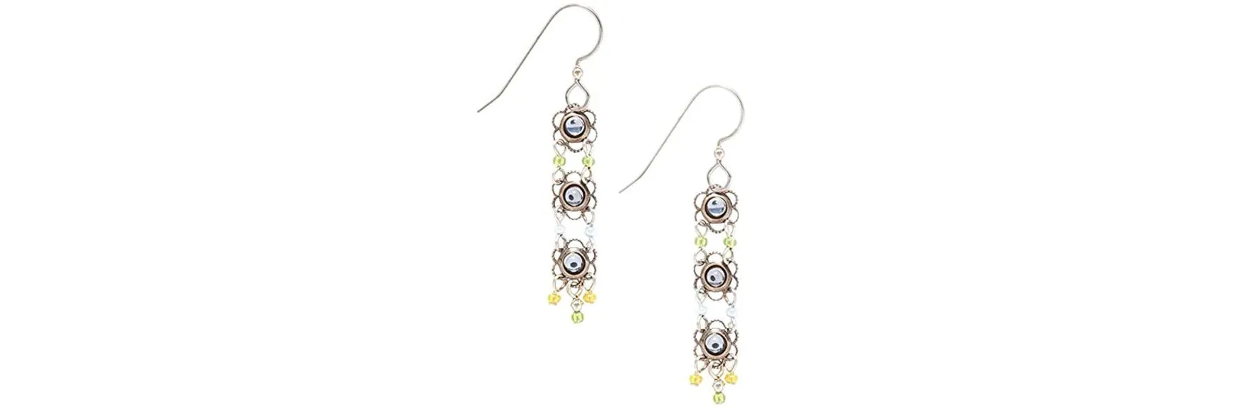 Earrings Triple Flowers - Silver Forest