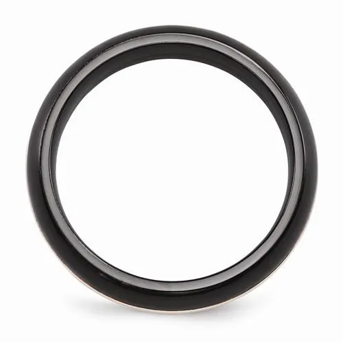 Edward Mirell Black Ti With 14k Rose Gold Domed - 6mm