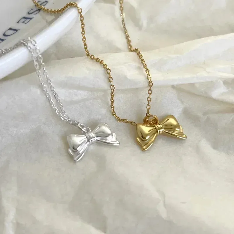 Elegant Butterfly 925 Sterling Silver Crystals Pendant Necklaces for Women Girls Chain Jewelry Accessories