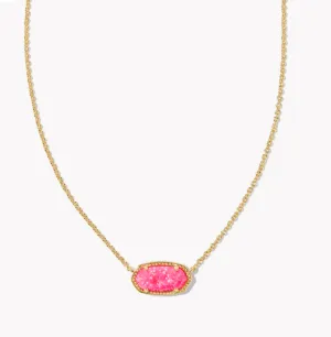 Elisa Gold Necklace Bright Pink Opal