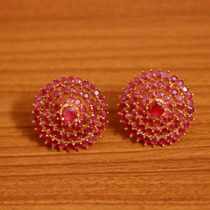Emerald Look Round Shaped Fine Studs