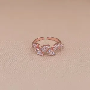 Enticing Leaves Adjustable Ring (Pure Silver)