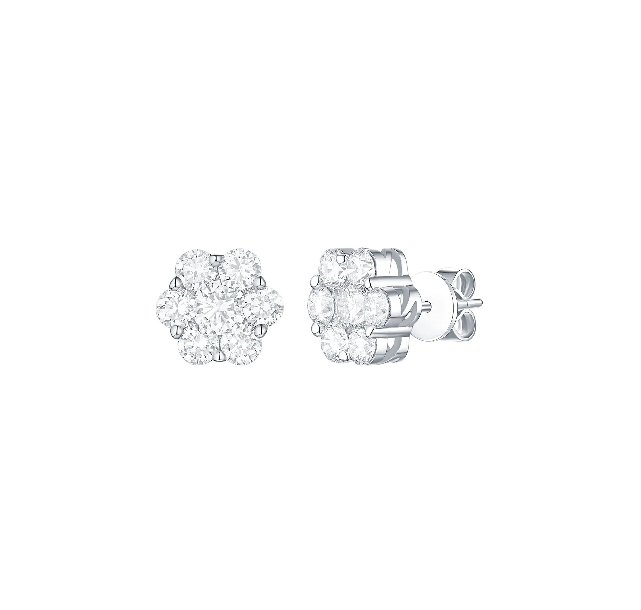 Essentials 2.05ct Cluster Flower Earrings <br> E-00119WHT