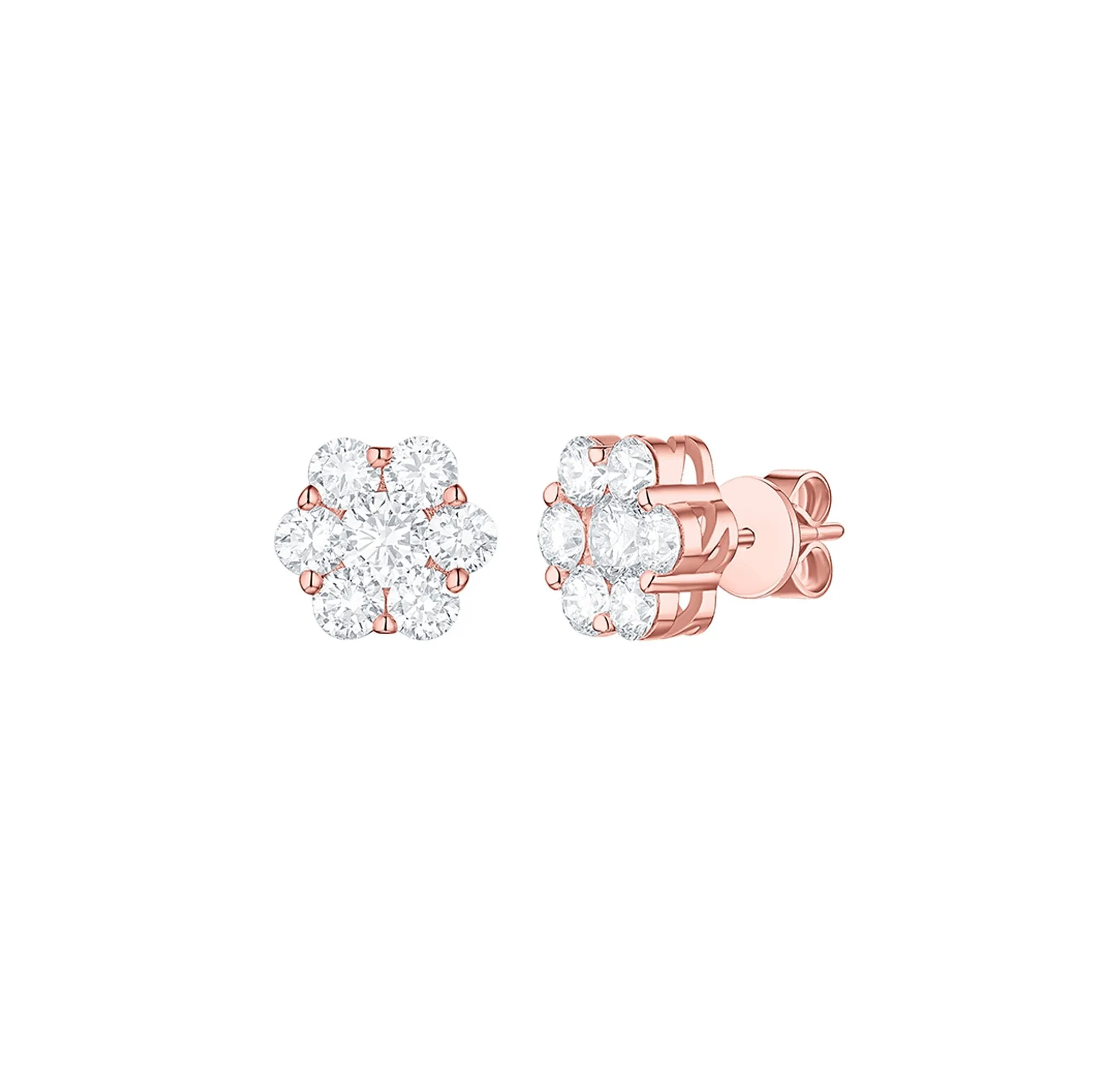 Essentials 2.05ct Cluster Flower Earrings <br> E-00119WHT