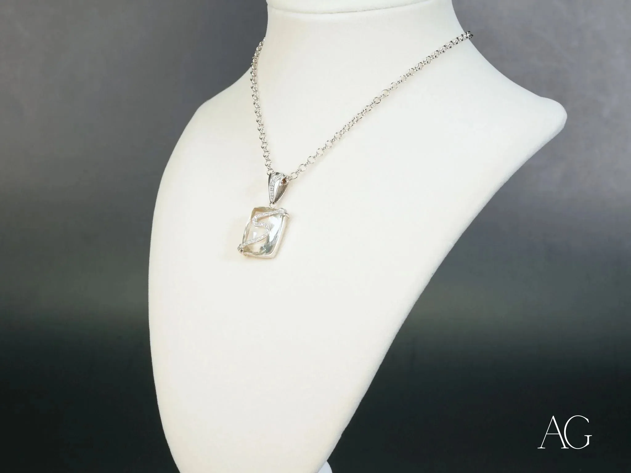 Eternal Frost Crystal & Diamond Pendant