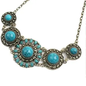 Ethic Bohemia Blue Stone Pendant  Necklace