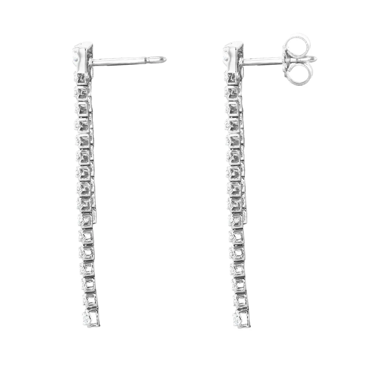 Everyday Diamonds Collection Double Drop Diamond Earrings | 9K White Gold