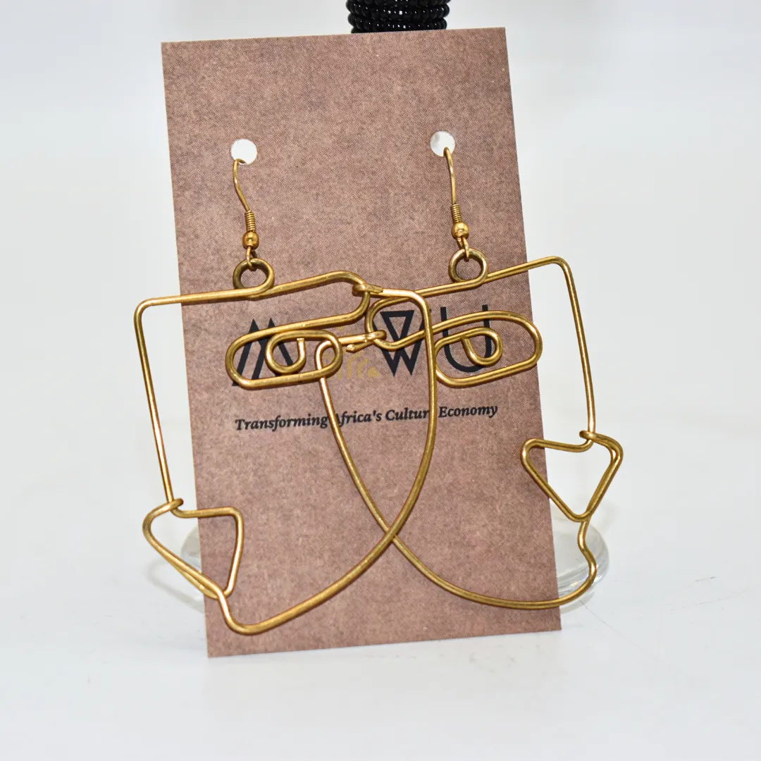 Face Brass Earrings
