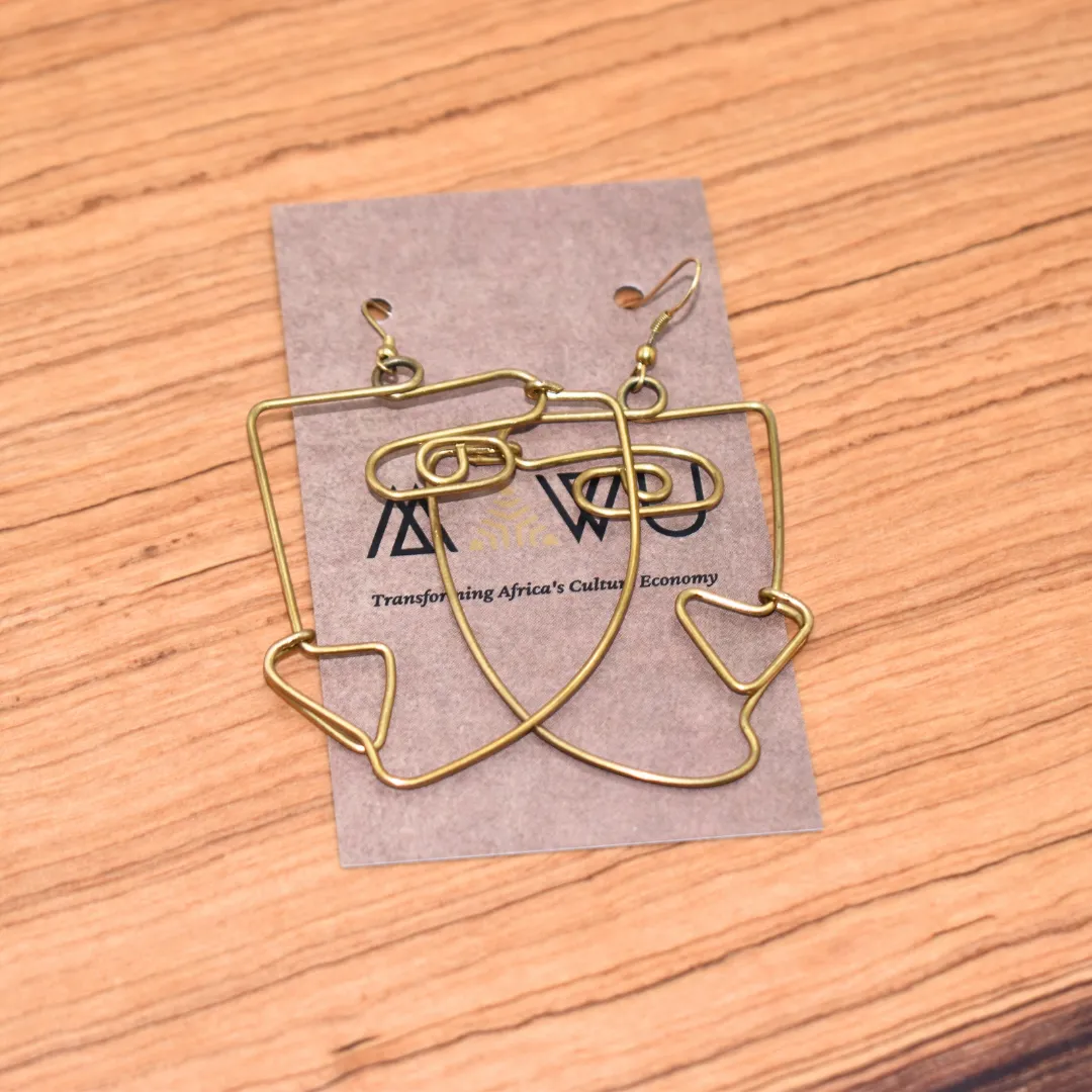 Face Brass Earrings