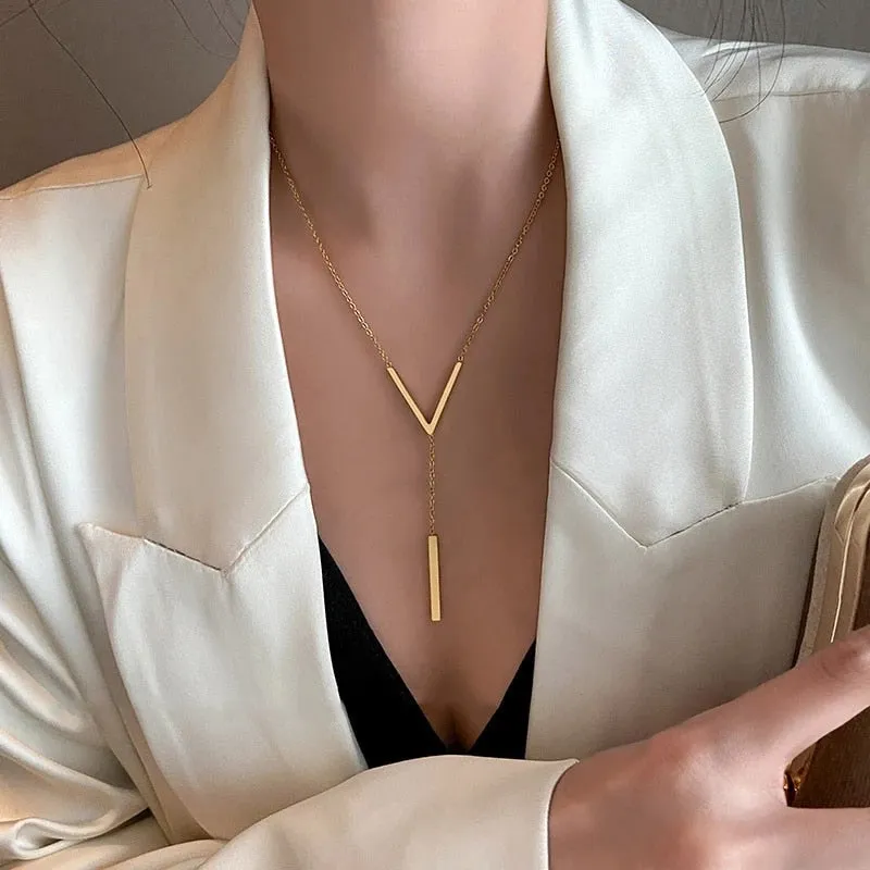 Fashion High-end Jewelry Rhombus Zircon Charm Chain Necklace Necklace Pendant for Women
