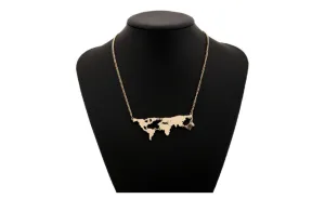 Fashion World Map Combination Pendant Necklace For Women