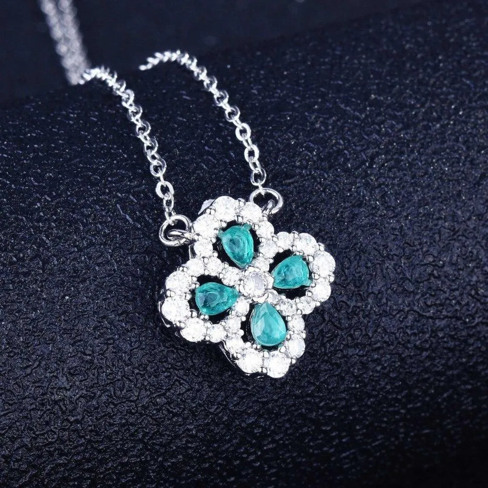 Fine Jewelry Vintage Silver Oval Cut Paraiba Tourmaline Gemstone Pendants Necklaces